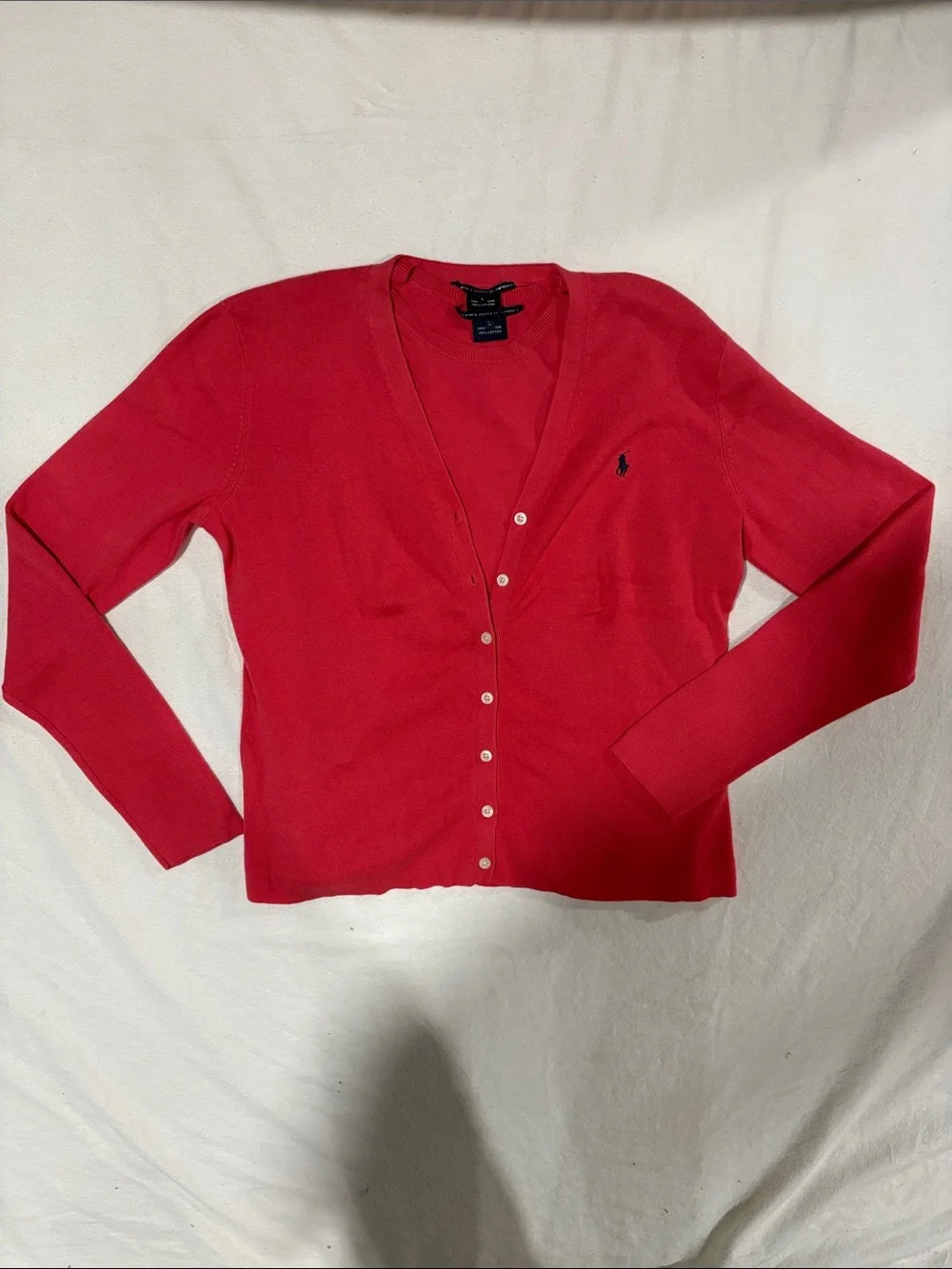 Ralph Lauren Sport 100% Cotton Cardigan & Vest Twin Set Size L